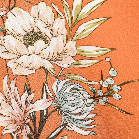 NWOT Lulus Endless Vacay Orange Floral Print Surplice Maxi Dress - Picture 3 of 9